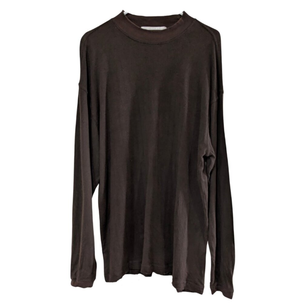 Perry Ellis Men's Lightweight Mock Turtleneck Sweater, XL, Brown, Cotton Rayon